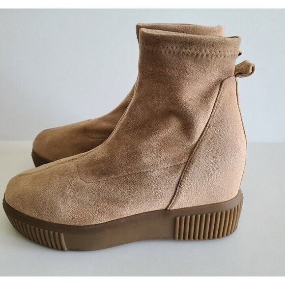 Steve Madden Platform Sock Booties Tan Size 8.5‎ - Picture 5 of 10